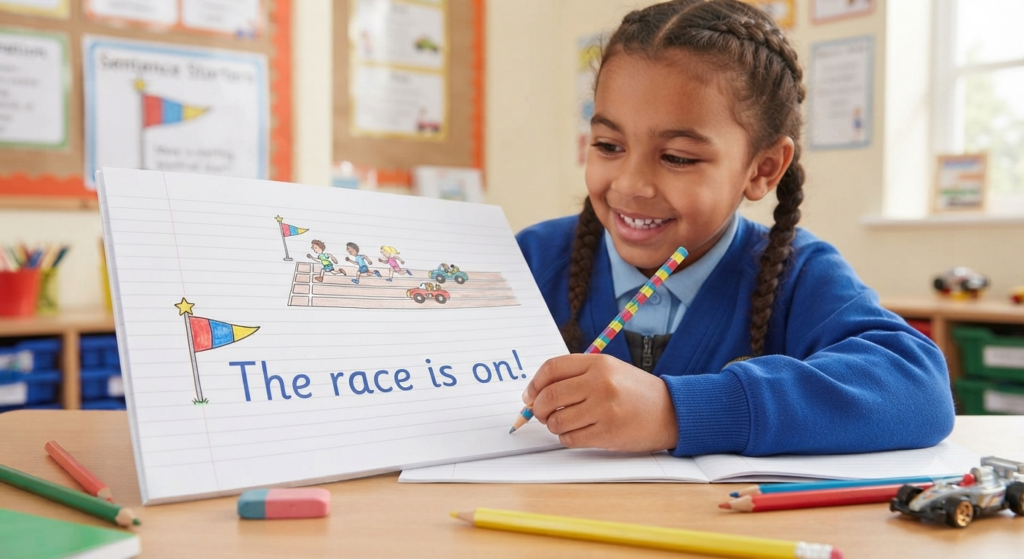 Capital letter as the starting line.