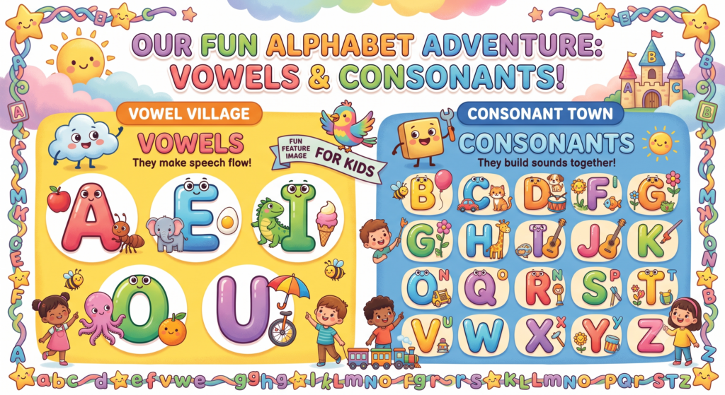 vowels and consonant chart for kids