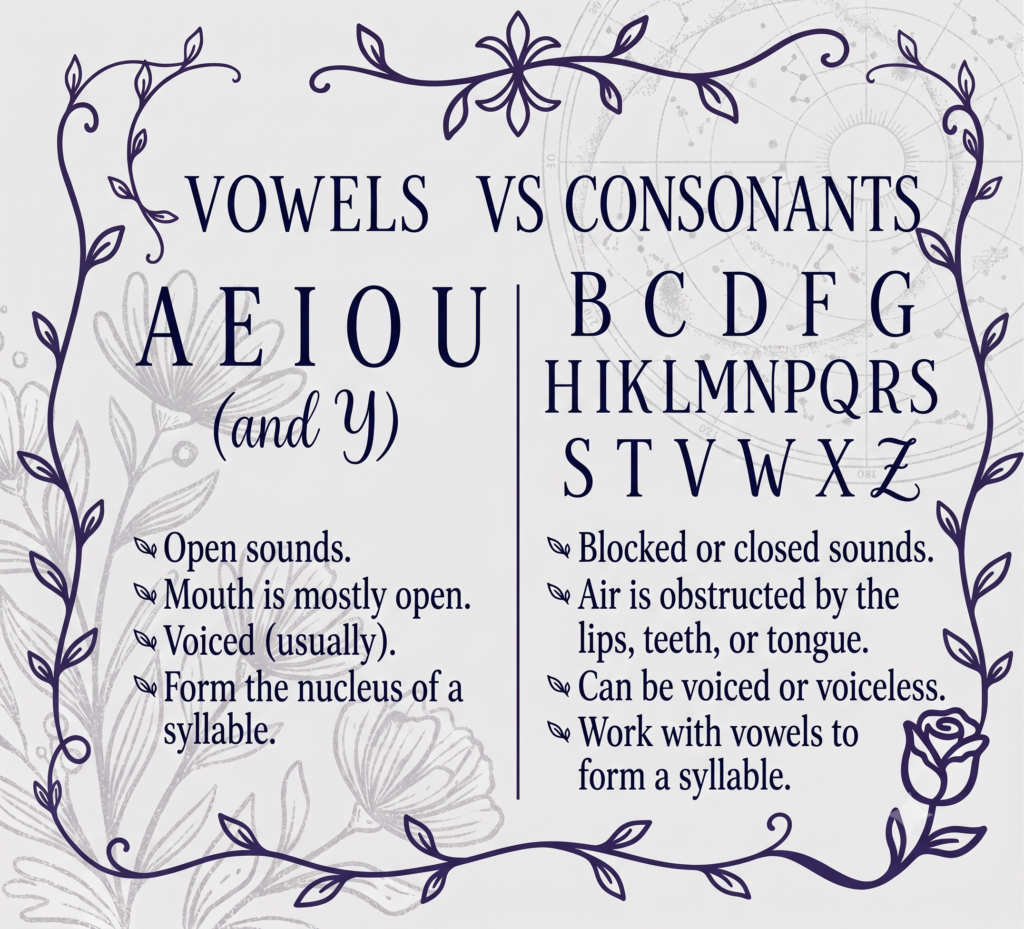 vowels and consonant chart