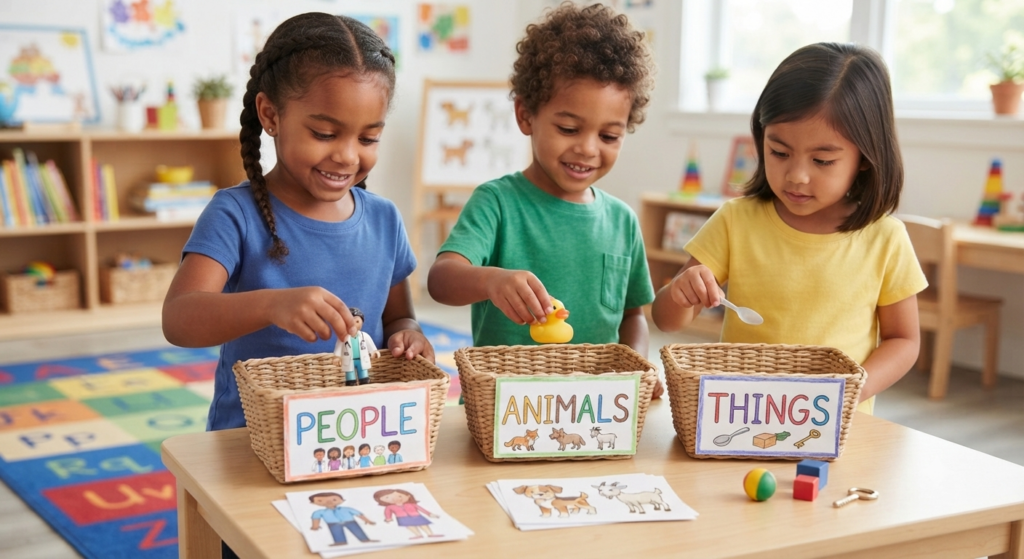 Sort into People, Animals, and Things 