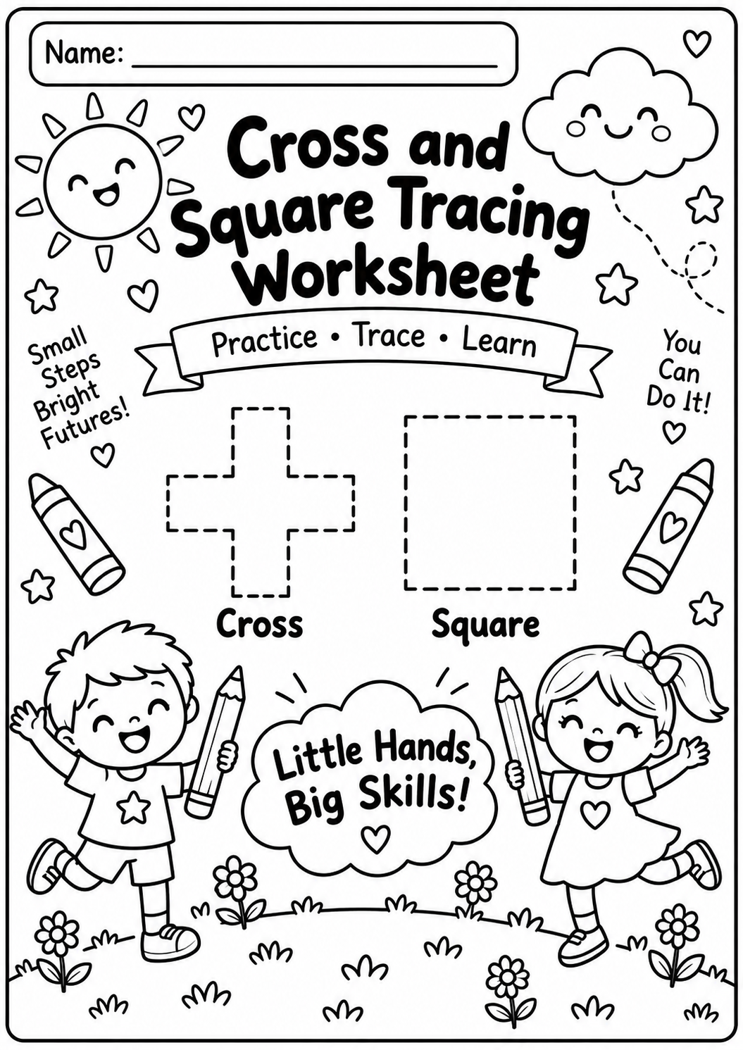 Cross and Square Tracing Printable