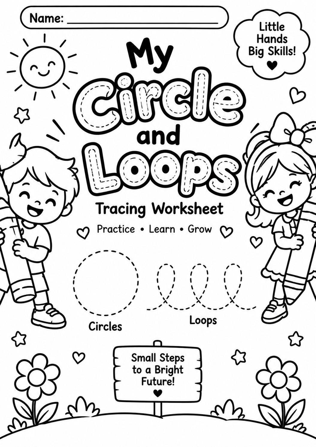 Printable Preschool Circles And Loops Tracing Worksheet